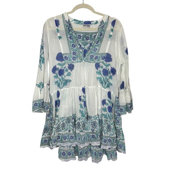 Juliet Dunn Floral Print Cotton Mini Dress - Picture 1 of 10